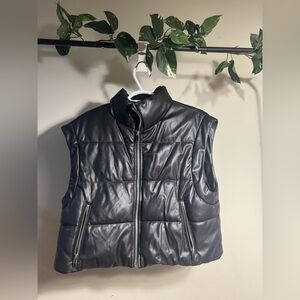 Black Puffer Vest for Women